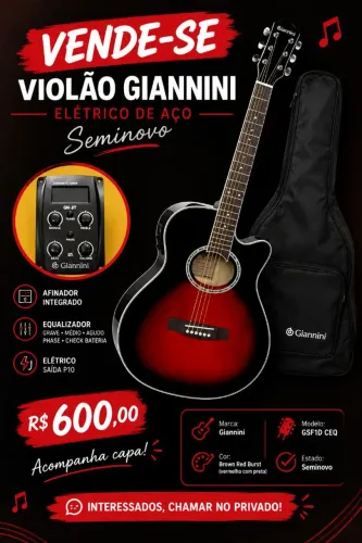Vendo violão Giannini elétrico