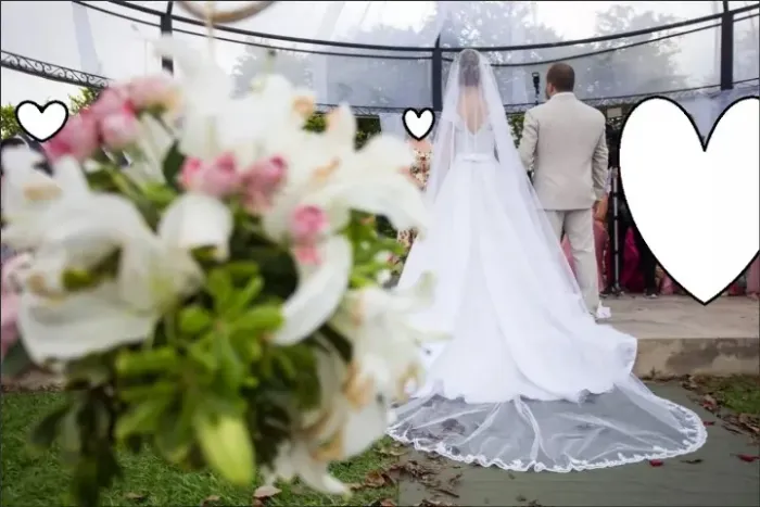 Vestido de noiva - modelo princesa (tam M) e mantilha