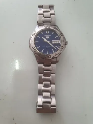 Seiko 5 Sports 7s36 Automático Mostrador Azul Metálico Funcionando 100%