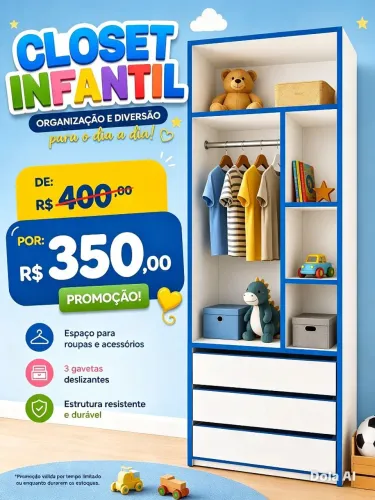 Closet Infantil ou Solteiro