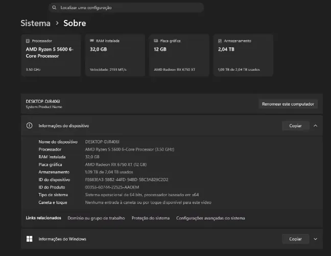 PC Gamer Completo + Monitor | Ryzen 5 5600 | MSI RX 6750 XT | 32GB RAM