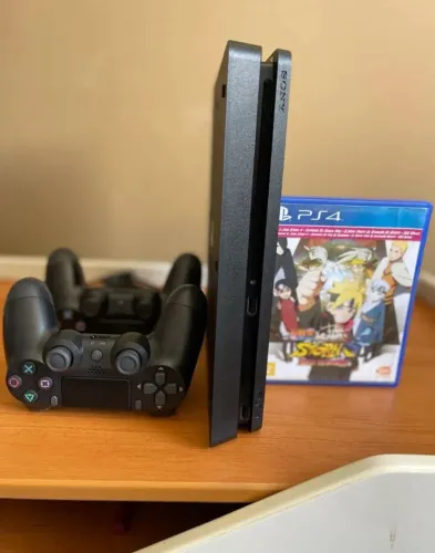 Playstation 4 slim 1tb de armazenamento + controle 3 meses garantia 