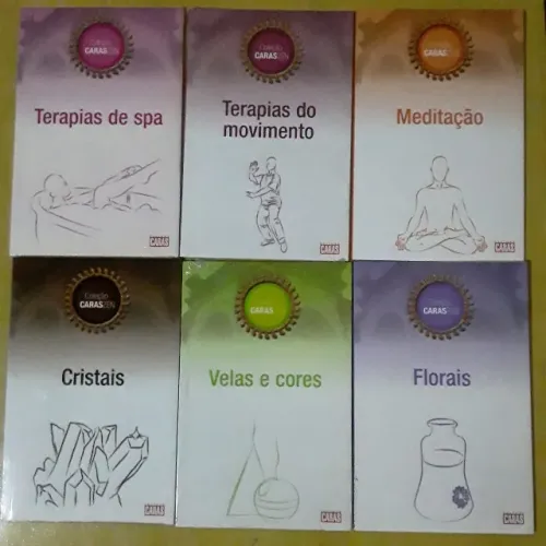 LOTE 6 LIVROS COLEÇÃO CARAS ZEN MEDITAÇÃO VELAS E CORES TERAPIAS SPA FLORAIS CRISTAIS