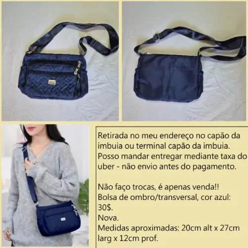 Bolsa transversal azul nova