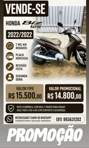 Biz 125 2022 vende-se.