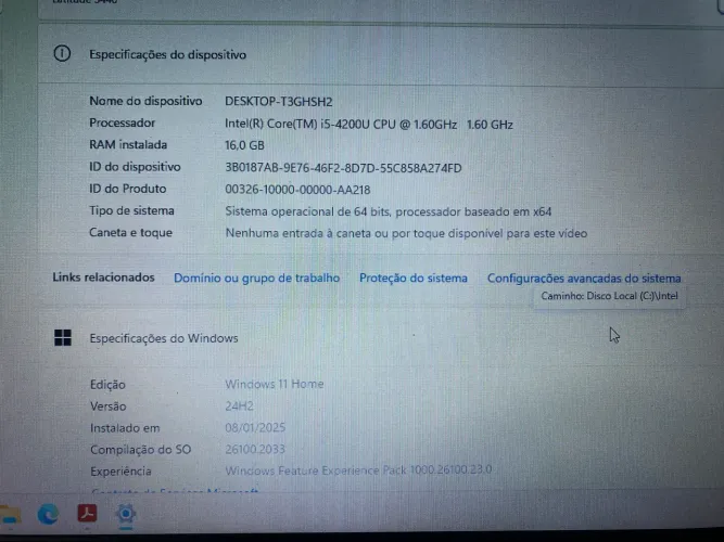 Notebook dell i5 16gb ssd 480gb funcionando!