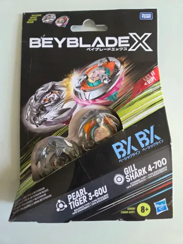 Pearl Tiger 3-60U & Gill Shark 4-70O Beyblade X Dual Pack Hasbro lacrado importado