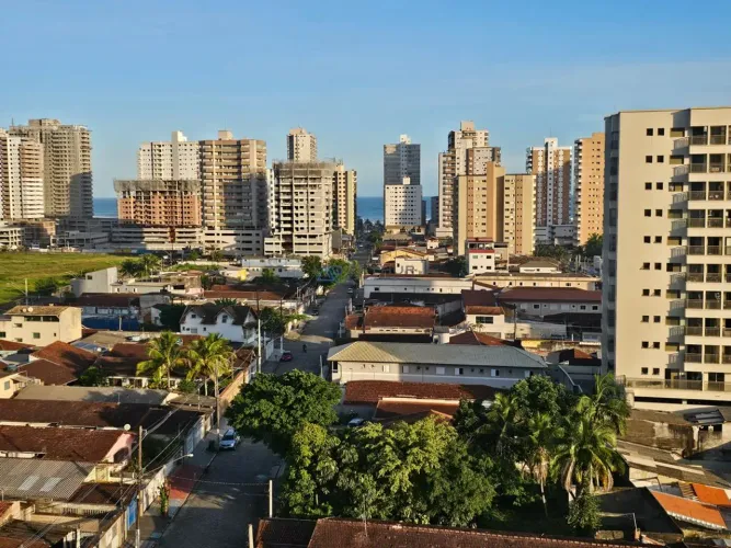 Apartamento à venda em Praia Grande no Bairro Aviação 2 dormitórios e vista mar
