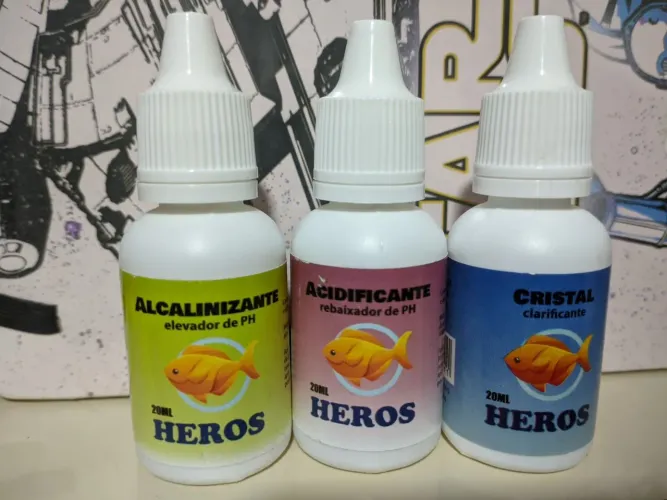 Kit de ph para aquário acidificante alcalinizante clarificante 20ml