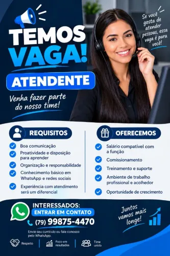 Vaga de atendente 