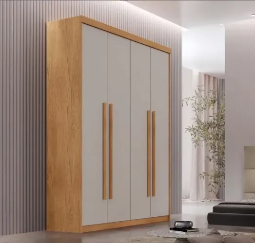 Guarda-Roupa 4 Portas Belluno 1,21 m Naturale Off White