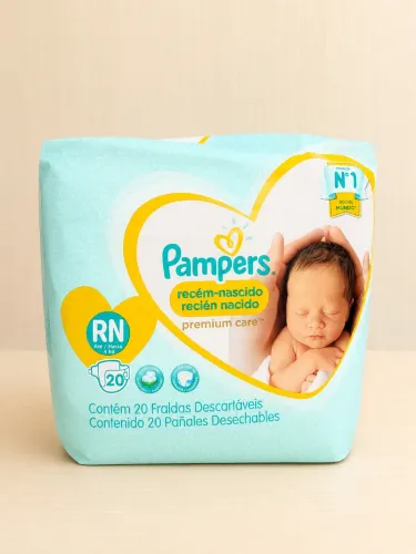 Fraldas Pampers Recém-Nascido Premium Care RN+ 20 Unidades