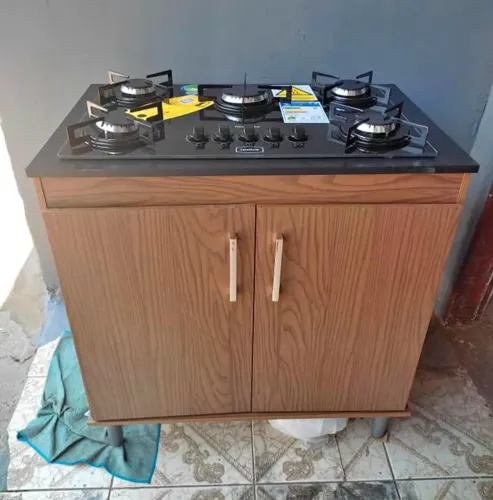 CONJUNTO BALCÃO COM FOGÃO COOKTOP 5 BOCAS NOVO
