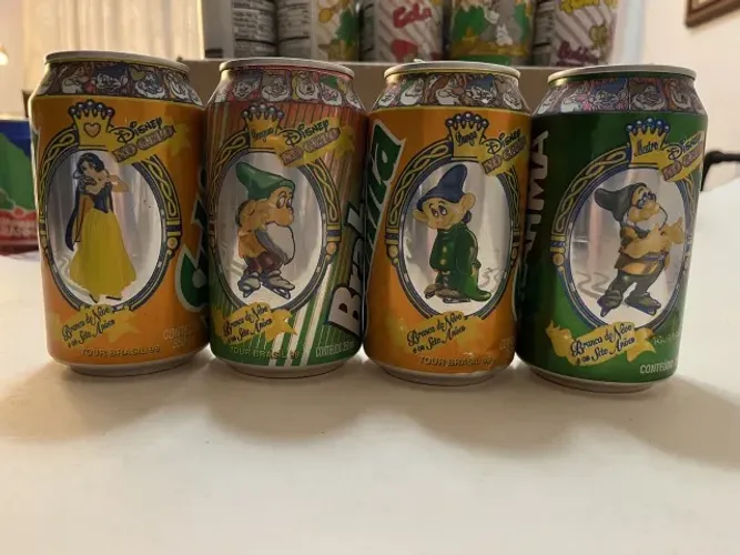 Tenho Outras Latas Sukita Brahma Coleção Os Sete Anões e Branca de Neve - Latas Antigas
