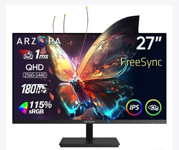 Monitor ARZOPA M1RC-27" 180Hz 2K QHD Monitor Gamer