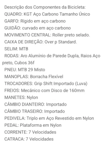 Bicicleta KGT MOUNTAIN BIKE