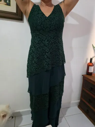 Vestido longo festa Verde