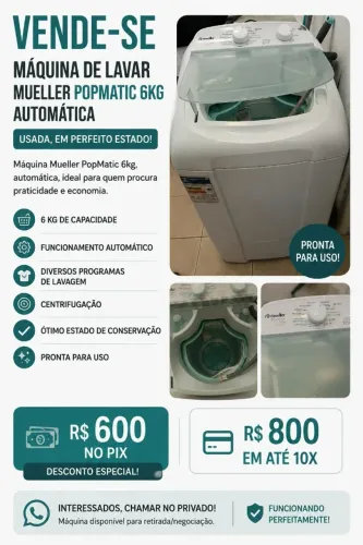 Máquina de Lavar 6KG - PRONTA PARA USO