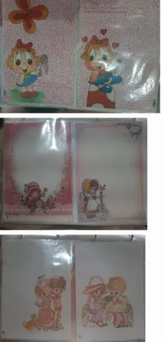 Lote de 18 papéis de carta, usado com amassos e manchinha devido ao tempo