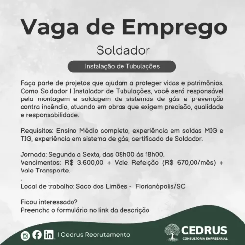 Soldador l Instalador de Tubulações