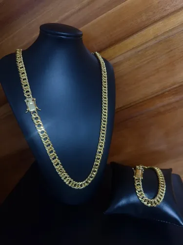 Corrente e Pulseira banhado a ouro 18k