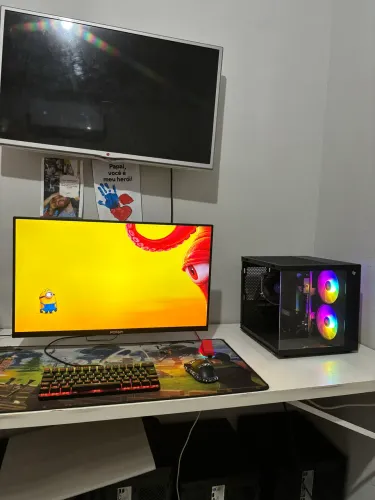Vendo ou troco - pc gamer completo novo e garantia - r5 3400G + monitor 22 + kit completo