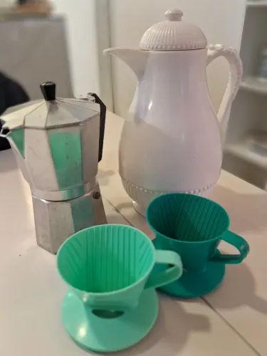 Kit café Garrafa térmica, cafeteira italiana, filtro café