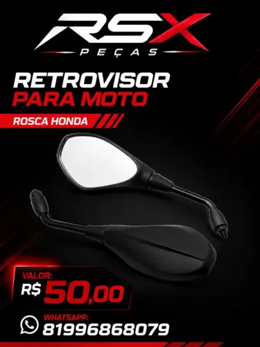 Retrovisor para Moto Honda - Resistente e Fácil de Instalar