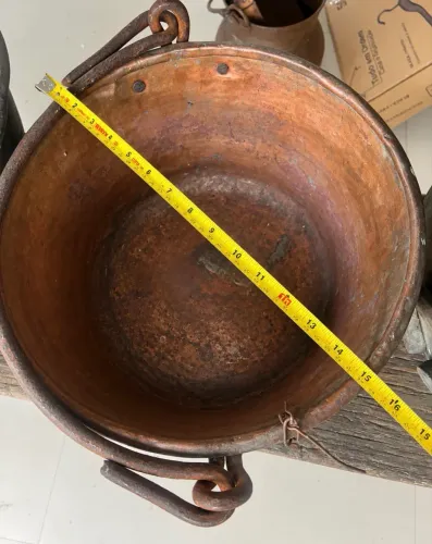 Tacho cobre antigo profundo alça- 35 cm