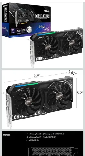 Lacrada Placa de Vídeo ASRock Intel Arc B580 Challenger OC 12GB GDDR6 192Bits ps4 ps5 xbox