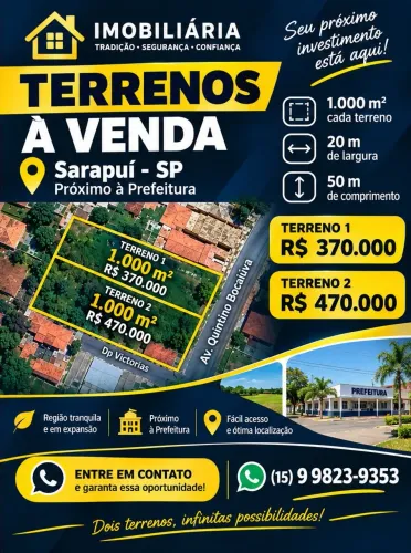 Terrenos de 1.000 mts. Apartir de R$ 370.000