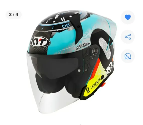 Capacete aberto kyt ttr-jet foggia azul brilhante óculos aerofólio cap kyt ttr tt 