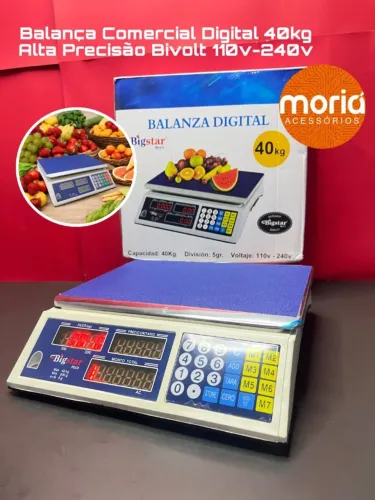 Balança de 40kg Comercial Ideal para Mercadinhos, Frutaria, Supermercados