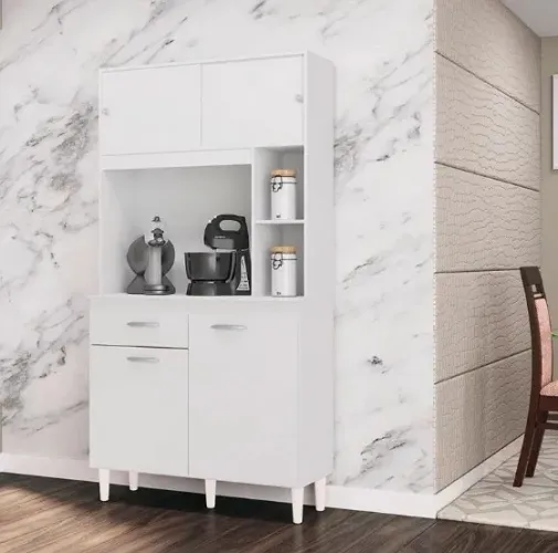 Armário de Cozinha Duda 90cm 4 Portas 1 Gaveta Poquema/ pronta entrega