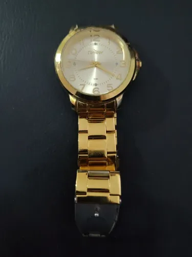 Relógio analógico Condor dourado feminino
