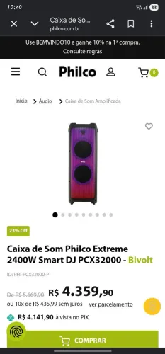 Vendo caixa de som potente philco