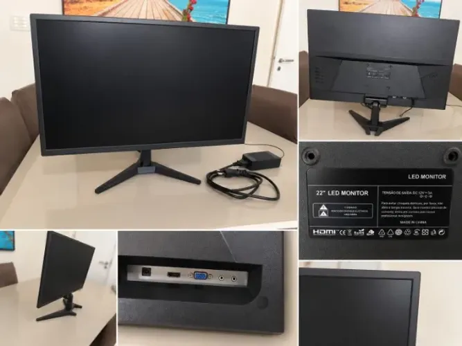 Monitor LED 22" com Fonte - LIGA / COM MAU CONTATO