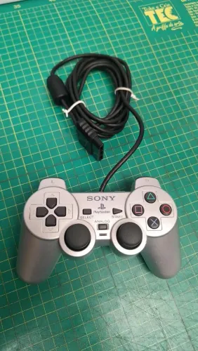 Controle PlayStation 2 prata original
