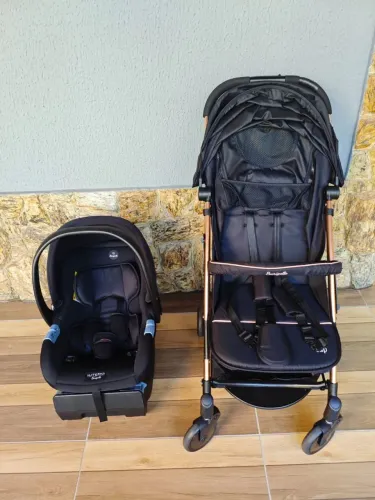 Carrinho de bebê e bebê conforto materna e burigoto 1150