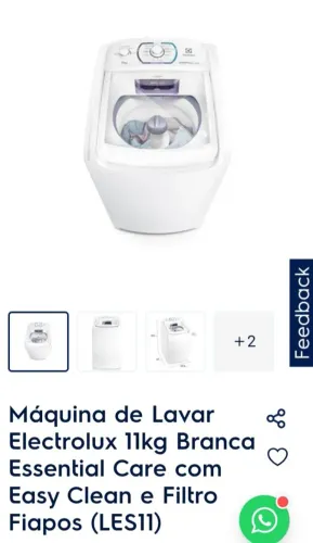 Máquina de lavar sem uso.Easy Clean, Electrolux,11 kg,na embalagem. Motivo: possuo outra