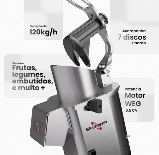 Processador Alimentos Pizzaria 250kg 7 Discos PA7 PRO Skymsen