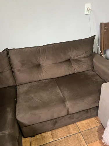 Sofá marrom em L R$ 600,00