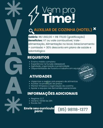 AUXILIAR DE COZINHA TURNO DIA