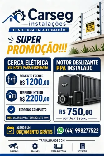 Cerca elétrica e motor portão , instalação e manutenção