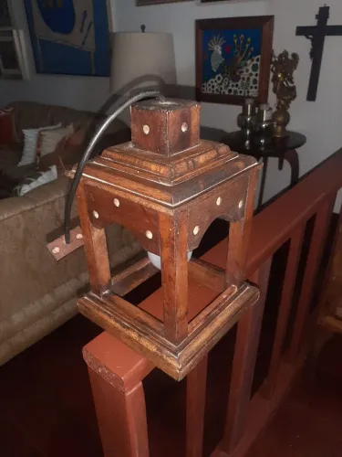 Luminária/lanterna madeira rustica