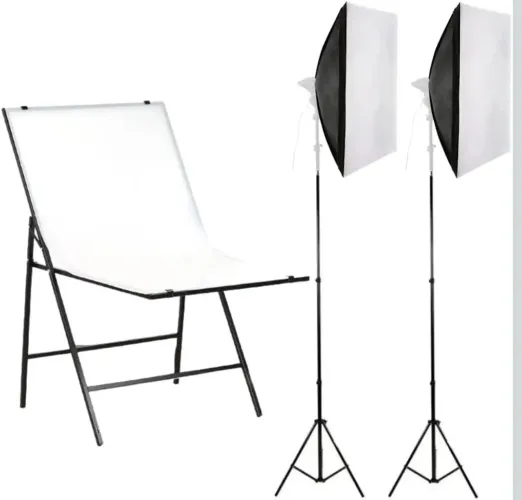 Kit Mesa Still de 1m e dois softbox com 2 tripés<br>
