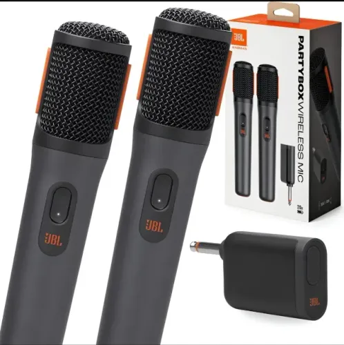 JBL, Microfone Sem Fio, PartyBox Wireless Mic, Par com Receptor - Preto