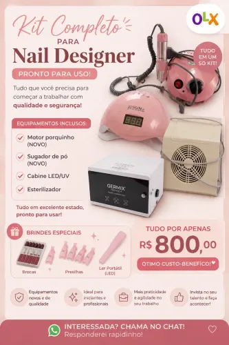 Kit completo novo Nail Designer