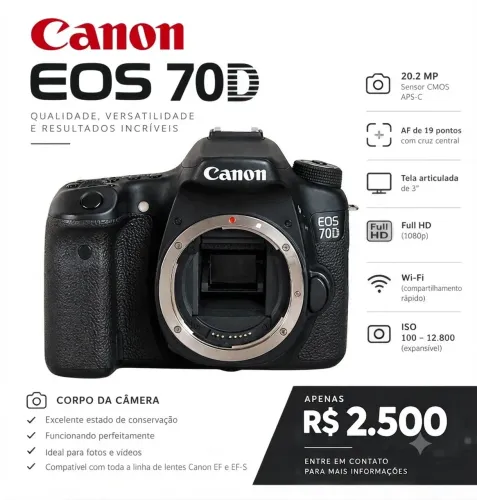 Câmera Canon 70d