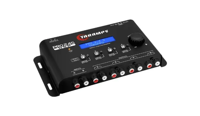 Processador de Áudio Taramps Pro 2.4S Digital 4 Vias Saída RCA e Fio Crossover Equalizador